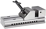 Starrett 581 präzisen Mahlen Vise aus gehärtetem Stahl mit T-Griff Schlüssel, 10,2 cm Kiefer Öffnung, 1–1/10,2 cm Maultiefe