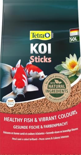 Tetra Pond Koi Sticks - Koi-Futter für farbenprächtige Fische und eine verbesserte Wasserqualität, 50 L Sack
