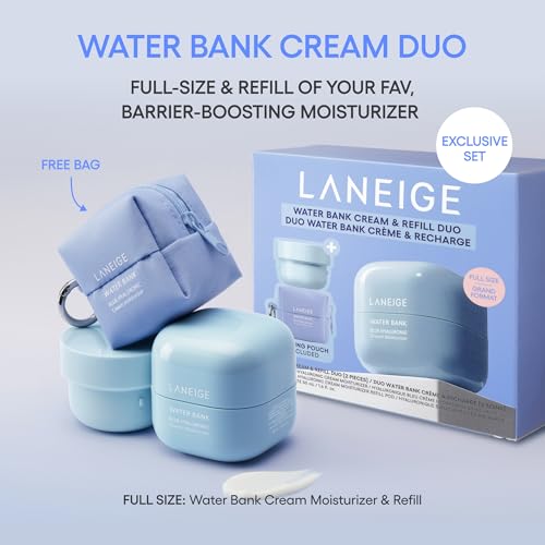 Image of LANEIGE Water Bank Blue Hyaluronic Acid Cream Daily Face Moisturizer: Hydrating Korean Lightweight Face Cream with Ceramides & Squalane for Lasting Deep Hydration & Skin Barrier Support