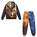 Pwnixequ Blue Red Wolf Boys 2 Piece Outfits Fashion Graphic Zip Up Hoodies and Sweatpants Sets Workout Dancing Sweatsuits Size Age 6 7 8 9 10 11 12 13 14 15 16T