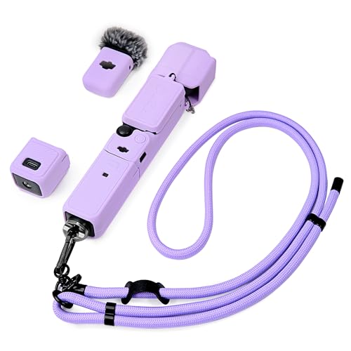 �|�P�b�g3 �P�[�X&�l�b�N�X�g���b�v�A�V���R���ی�P�[�X�J�o�[ �����Y�X�N���[���v���e�N�^�[ DJI Osmo Pocket 3 Creator Combo�Ή� ���߉\�Ŏ����^�т₷���X�g���b�v DJI Pocket 3�p - �p�[�v��