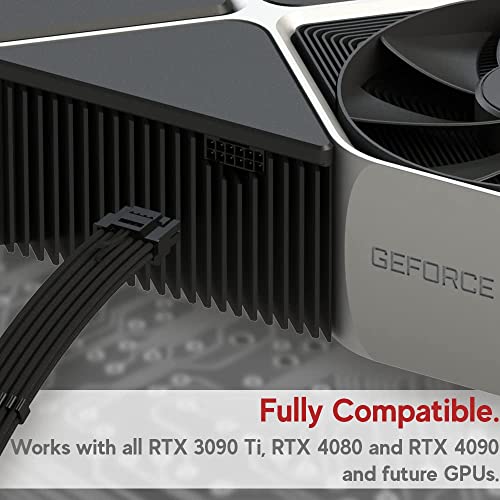 Image of LINKUP - AVA 4-in-1 12VHPWR PCIE 5.0 Power Adapters | 600W 16AWG | For All PSUs | UL-Rated, Sleeved Jacket | 4 Pcs Kit for RTX5000 RTX4000 GPUs | Elevate Gaming Performance | 40cm Black