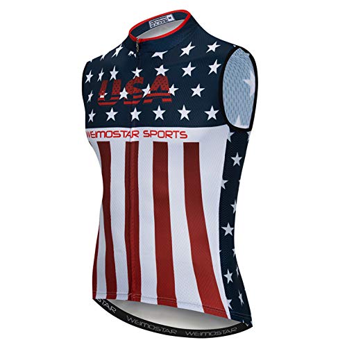 Cycling Jersey Men Bike Sleeveless Cycle Vest Road Bicycle Clothing Riding Racing MTB Shirt Mountain Biking Biker Cyclist top USA XXL
