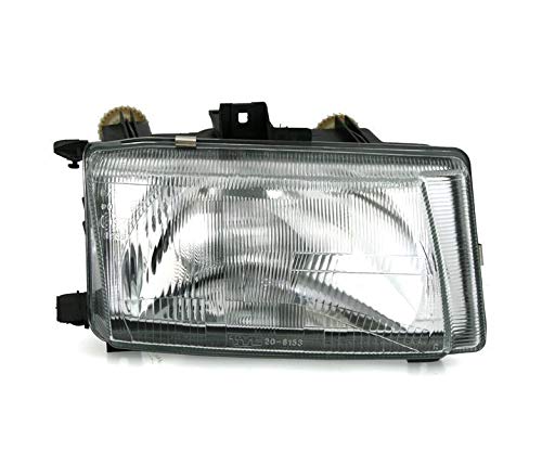 Right Headlight compatible with Volkswagen Polo Classic Variant Vw Caddy 2 1995 1996 1997 1998 1999 2000 VP1329P Headlamp Passenger Side Headlights Assembly Projector Front Light Car Lamp Chrome LHD