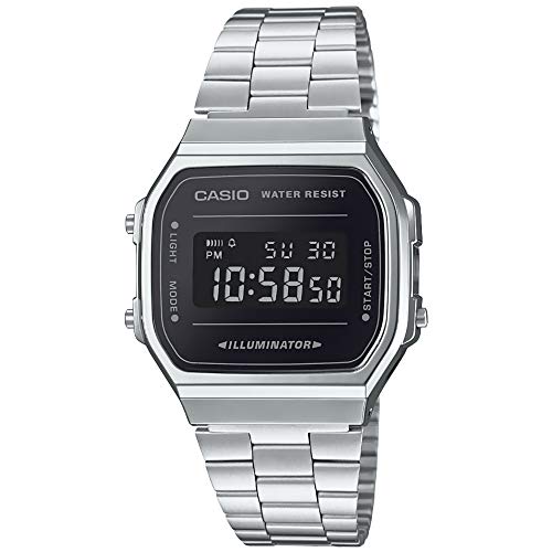 Casio A168WEM-1VT Reloj para Unisex Adulto, Plata/Negro