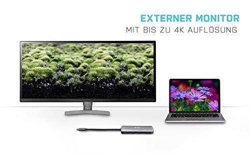 Docking Station USB-C 4K compatible con MacBook y Windows con triple puerto USB 3.0 3