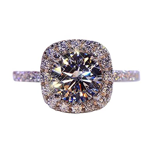 Luxury Large Diamond Ring Fashion Exquisite Full Diamond Ring For Women Engagement Ring Jewelry Gifts for Ladies