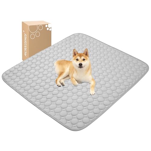 MICROCOSMOS Summer Cooling Mat & Sleeping Pad- Water Absorption Top, Materials Safe, Easy Carry, EZ Clean. Keep Cooling for Pets, Kids and Adults.(Grey, 48" x48")