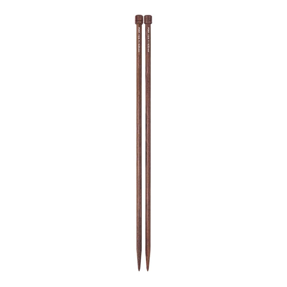 Pony Perfect Single Pointed Needles Wood 40cm 8.00mm - 1pc, Brown, (40cm, 8.00mm)