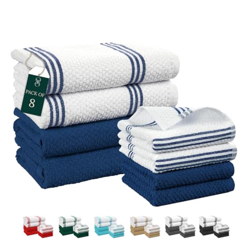 Cloud Scape Linen Terry Kitchen Towel and Dish Cloth Set-Pack of ...