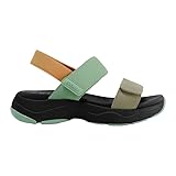 ECOALF Carla Sandals, Mujer, Verde Salvia, Poliéster Reciclado y SORONA®, Plataforma 4 cm, Velcro, Casual (Sistema tallas calzado EU, Adulto, Mujer, Números, mediano, 38)