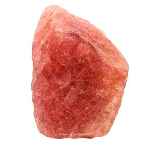 Image of Amazing Gemstone Strawberry Quartz Raw Crystals and Healing Stones, Natural Rocks for Tumbling and DIY Raw Stones and Crystals (2 Pieces)