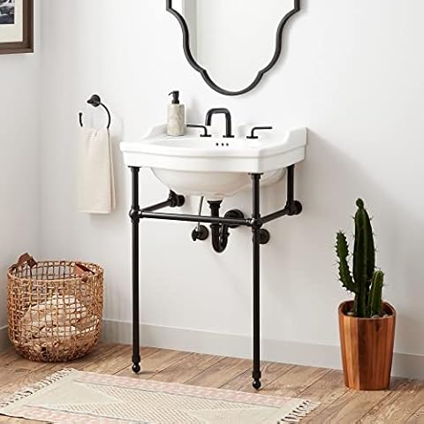 Signature Hardware Cierra 24-1/4" Console Sink - Matte Black Cover