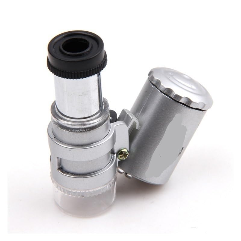 Lab Microscope Replacement Parts Mini 60x Pocket Handheld Microscope Loupe with LED and Light image 5