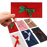 12 Pcs Gift Envelopes(22 * 11CM/6 Colors), Money Envelopes with Ribbons, Money Wallets for Cash Gifts, Vintage Kraft Paper for Christmas, Invitations Greeting, Thanksgiving, Newyear, Valentine's Day - Image 2