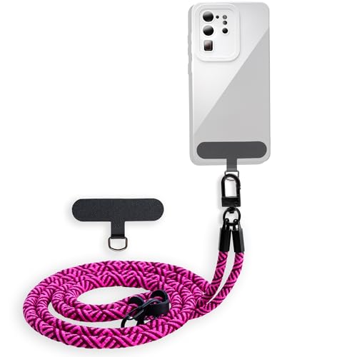 cadorabo Chaîne de téléphone Portable Compatible avec Sony Xperia J en Rose - Cordon de téléphone réglable Pad Amovible pour insérer
