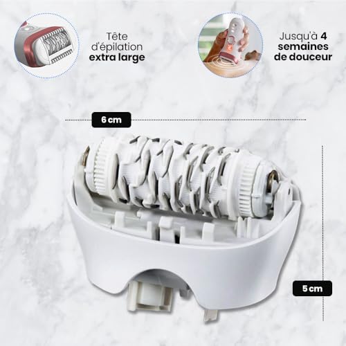 Tête d'épilation extra large compatible Silkepil 9 et 7 pour une peau lisse