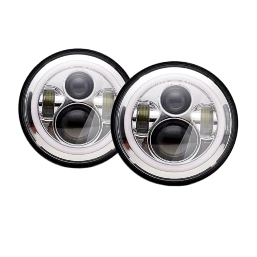 Phares Avant Led 7" Halo Angel Eyes pour Land Rover Defender 110 et 90 Chrome 2pc