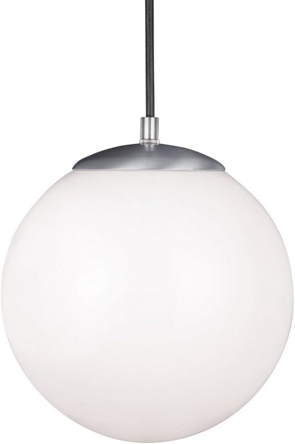 Generation Lighting 6020EN3-04 Hanging Globe One Light Pendant, Satin Aluminum Finish