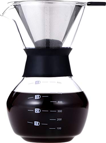 Pour Over Coffee Maker 20 oz,Pour Over Coffee Dripper Glass Carafe,Pour Over Coffee