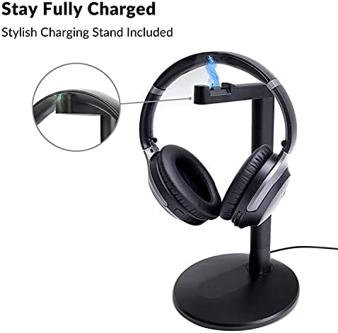 Avantree Aria Podio Wireless Over Ear Headphones with Charging Dock Base, Bluetooth 5.0 ANC Headset Boom Microphone for Meeting Teams, Home Office Online Class or Work on PC Phone Computer Laptop