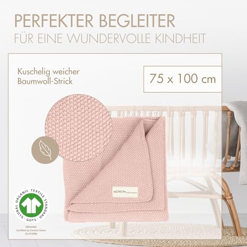 MOYO Bio-Babydecke GOTS - Klimaneutral & Atmungsaktiv (Puderrosa) – Bild 2