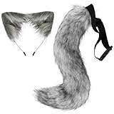 fox furry eileen glass Ajuste cómodo: la diadema es ajustable y está diseñada para adaptarse a la mayoría de los tamaños de cabeza, lo que garantiza un ajuste cómodo para horas de desgaste..La cola se puede unir fácilmente a su ropa.