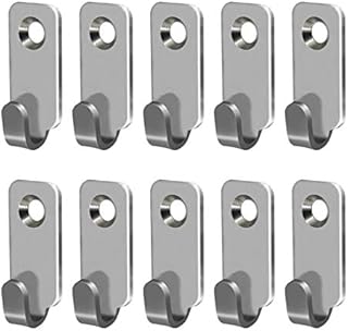 Adiyer 10pcs Heavy Duty Hanger 304 Stainless Steel Wall Mounted Mini J Hook for Mirror Picture Frames Hanging Wire/D Rings/Keyhole Hangers