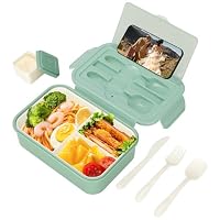 VINATO Portapranzo Bento 1400ml, Ermetico & BPA Free - Lunch Box per Ufficio e Bambini, Portavivande con Scomparti per Merenda e Cibo Lavoro verde