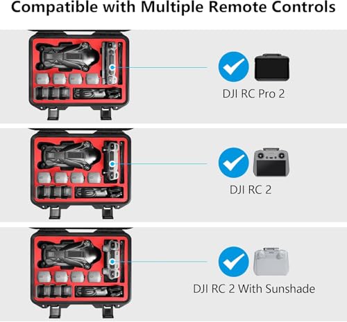 FPVtosky Hard Case with Controller Lanyard for DJI Mavic 4 Pro Creator/Fly More Combo, Fits DJI RC Pro 2/ RC 2/ RC2 with Sunshade, Up to 8 Batteries, Charging Hub, Filters Accessories[ CASE ONLY] by FPVtosky - Image 3