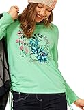 Cecil Langarmshirt mit Rundhalsausschnitt, Frontprint und Raffungen an den Seiten