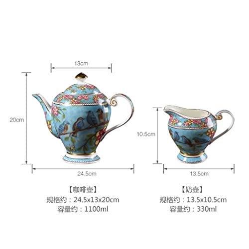 Fantasy Blue Pastoral Style Bone China Juego de café Juego de té Estilo Europeo Phnom Penh Juego de Tazas de té de la… - Imagen 8