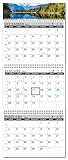 Calendar Company 2025 3 Month At a Glance Wall Calendar with Scenic Mountain reflection into Lake (FREE RED DATE SLIDE!) Made in the USA! (EY12_MtnLakeBanner)
