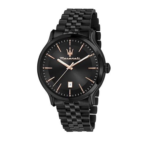 Maserati Men’s Epoca 3H Black Dial Black Strap 42mm Watch
