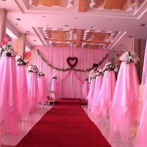 Fabric Tulle Bolt, Solid Chiffon for The Wedding Home Decoration Banquet Hall Sheer Organza (Pink)