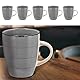 Kaffeebecher 6er Set | Steingut grau 360ml 9x11cm | Tasse Becher Henkeltasse Kaffeetasse Teetasse (1 x 6er Set Becher grau)