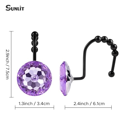 image for Sunlit Luxury Design Round Purple Diamond Crystal Gem Bling with Glide