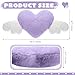 Macarrie 2 Pcs Plush Heart Shaped Pillow with Angel Wings Car Headrest Soft Comfortable Car Seat Pillow for Driving Travelling Room Office Car Decor, 19.7 x 8.3 Inch (Purple)