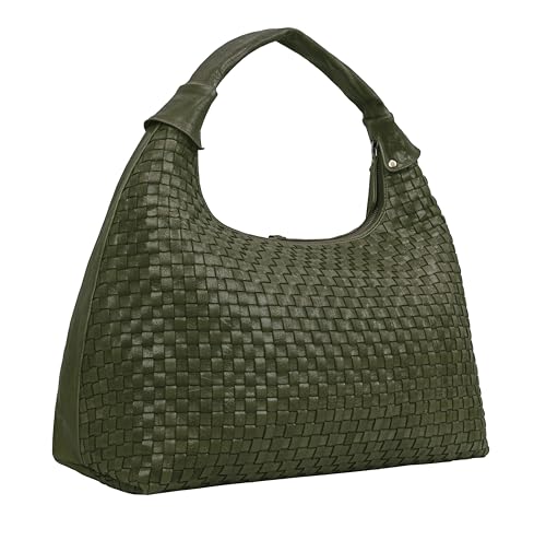 Bolso Tote de cuero trenzado Addison para mujer miniatura 1