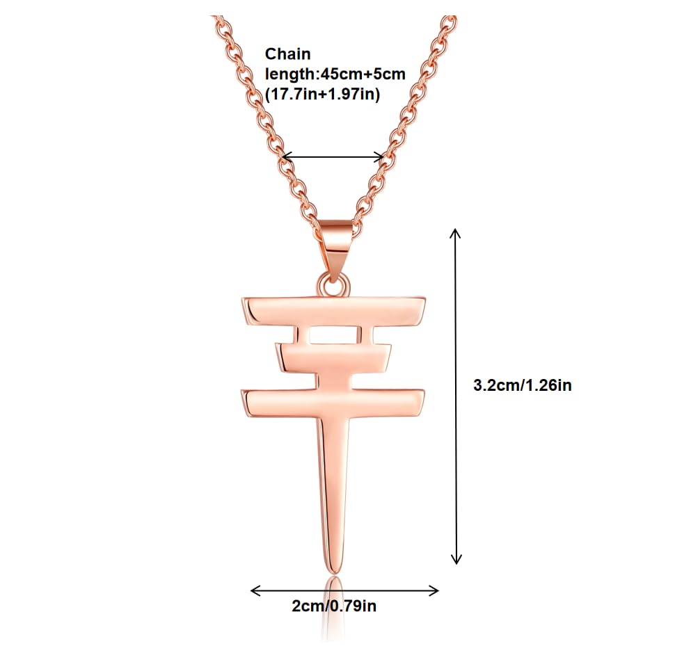 2 fashionable Tokyo hotel necklaces, minimalist stainless steel Tokyo hotel pendant, men and women's clothing accessories3