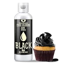 Gel Food Coloring for Halloween - 5.3oz Vivid Food Coloring Gel for Baking, Cake, Icing, Cookie, Fondant and Macaron - Tasteless Food Color Dye for Frosting, Easter Egg, Soap Making and Crafts Black
