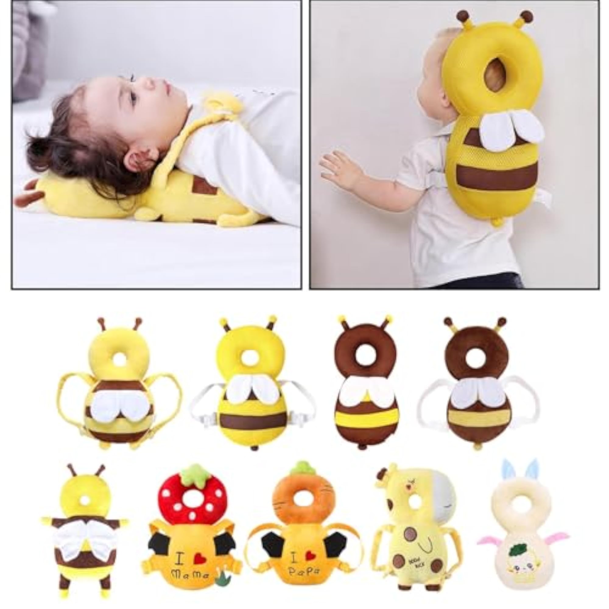 Newborn Head Back Protection Baby Pillow, Yellow
