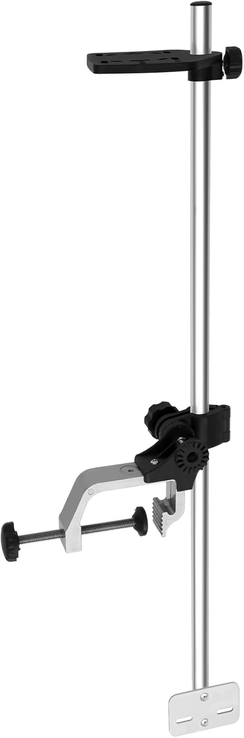 Srora Portable Universal Fishfinder Mount, 360 Adjustable Rotating Bracket, Portable Transducer Bracket, Compatible with Boat, Mounting Type: Tabletop, Material: Plastic