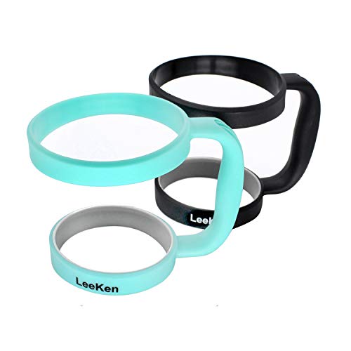 leeken handle for 30 oz Tumbler, Pack of 2 - Black / Turquoise blue