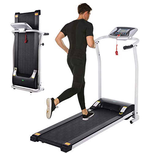 Folding Treadmill, Treadmill for Home with LCD Monitor Motorized, Electric Treadmill Workout Running Machine with Auto Stop Safety Function, Walking Running Machine Equipment for Home Gym