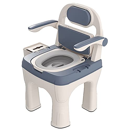 DJXLMN Chaise de toilette bariatrique à bras rabattables – Grande capacité de poids, assemblage facile, dossier rembourré – Alternative plus sûre pour une utilisation au chevet des adultes