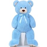 MorisMos 47inch Giant Teddy Bear Stuffed Animal 4ft, Big Teddy Bear Plush for Baby Shower, Life Size Stuffed Bear Gifts for Kids, Girls, Girlfriend, Women on Valentine, Christmas, Birthday（Blue）