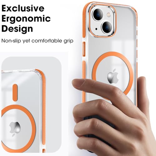 Image of MINTZZ ️ for iPhone 13 Case, Compatible with MagSafe, Military-Grade Protection, Yellowing Resistant, Scratch-Resistant TPU Back, Magnetic Phone Case for iPhone 13 Orange