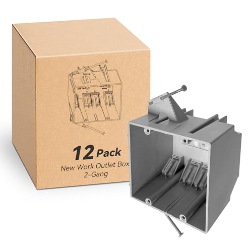 CycevSun 2 Gang Electrical Box New Work, 32 Cu.in, UL Listed, 12-Pack