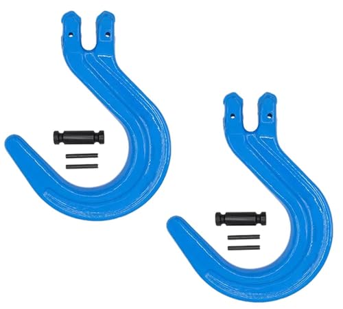 Mytee Products 2 Pack 5/16" Grade 100 Clevis Foundry Hook - WLL 5700 LBS - Blue Clevis Hook for Towing, Lifting &amp; Rigging